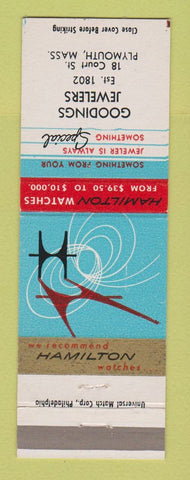 Matchbook Cover - Hamilton Watches Goodings Jewelry Plymouth MA