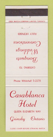 Matchbook Cover - Casablanca Hotel Grimsby ON
