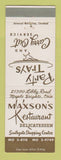 Matchbook Cover - Maxson's Restaurant Deli Maple Heights OH