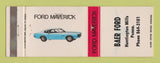 Matchbook Cover - Ford Maverick Daer Ford Huntington Mills PA