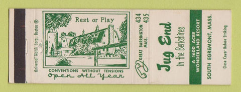 Matchbook Cover - Jug End South Egremont MA
