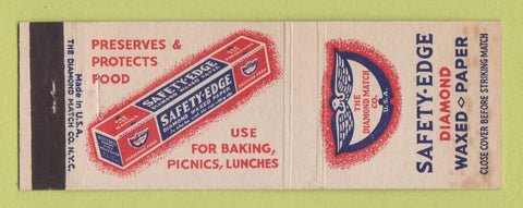 Matchbook Cover - Diamond Safety Edge Waxed Paper WEAR