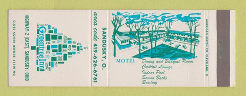 Matchbook Cover - Greentree Inn Sandusky OH