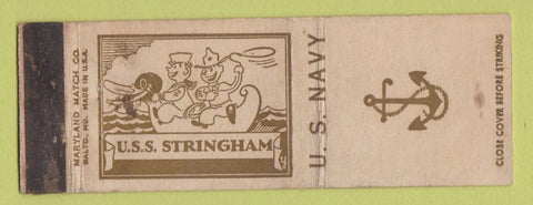 Matchbook Cover - US Navy USS Stringham WORN