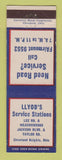 Matchbook Cover - Lloyds Service oil gas Cleveland Heights OH