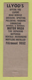 Matchbook Cover - Lloyds Service oil gas Cleveland Heights OH
