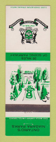 Matchbook Cover - Niagara Parks Commission ON Ontario