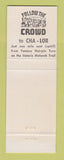 Matchbook Cover - Cha Lor Mineral House Norht Adams MA