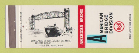 Matchbook Cover USS Steel American Bridge Minneapolis St Paul MN Sault Ste Marie