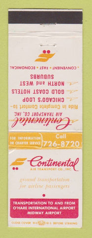 Matchbook Cover - Continetal Air Transport Chicago IL WEAR