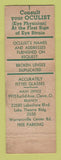 Matchbook Cover - Precision Optical Cleveland OH