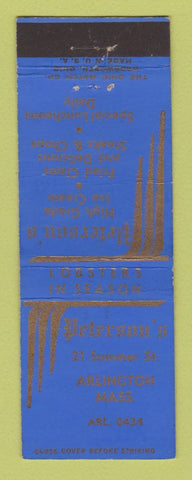 Matchbook Cover - Peterson's Arlington MA