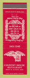 Matchbook Cover - Country House Restaurant Scituate MA