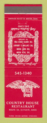 Matchbook Cover - Country House Restaurant Scituate MA