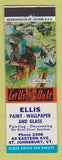 Matchbook Cover - Ellis Paint Wallpaper Glass St Johnsbury VT