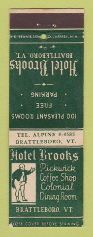 Matchbook Cover - Hotel Brooks Brattleboro VT