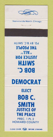 Matchbook Cover - Bob Smith Justice of the Peace Election