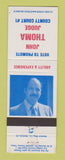 Matchbook Cover - John Thoma Judge Election
