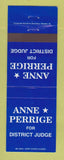 Matchbook Cover - Anne Perrige District Judge Election