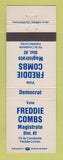 Matchbook Cover - Freddie Combs Magistrate Election