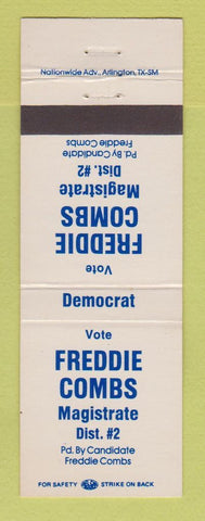 Matchbook Cover - Freddie Combs Magistrate Election