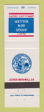 Matchbook Cover - Ben Miller Judge Election IL Illinois