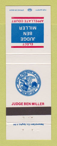 Matchbook Cover - Ben Miller Judge Election IL Illinois