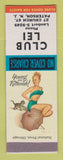 Matchbook Cover - Club Lei Paterson NJ pinup SAMPLE