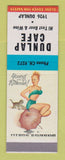 Matchbook Cover - Dunlap Cafe pinup SAMPLE