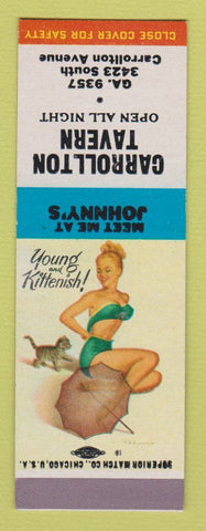 Matchbook Cover - Carrollton Tavern  pinup SAMPLE