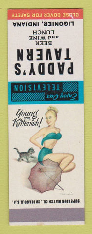 Matchbook Cover - Paddy's Tavern Ligonier IN pinup SAMPLE