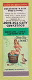 Matchbook Cover - Boulevard Auto Top Shop pinup SAMPLE
