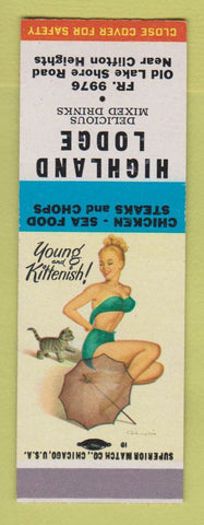 Matchbook Cover - Highland Lodge Clifton Heights pinup SAMPLE