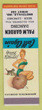 Matchbook Cover - Palm Garden Dancing Bretzville IN Bill Kluemper pinup SAMPLE