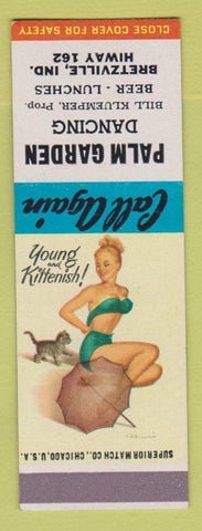 Matchbook Cover - Palm Garden Dancing Bretzville IN Bill Kluemper pinup SAMPLE