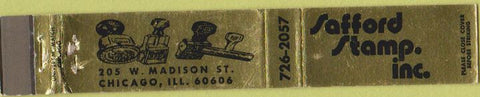 Matchbook Cover - Safford Stamp Chicago IL rubber stamps 10 Strike