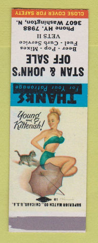Matchbook Cover - Stan & John's Off Sale pinup SAMPLE