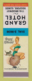 Matchbook Cover - Grand Hotel Rockford IL pinup SAMPLE