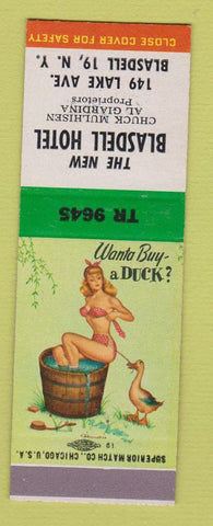 Matchbook Cover - Blasdell Hotel NY pinup SAMPLE