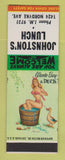 Matchbook Cover - Johnston's Lunch pinup SAMPLE
