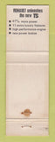 Matchbook Cover - Renault 16TS Car South Africa WORN