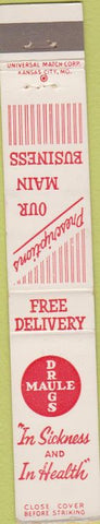 Matchbook Cover - Maule Drugs Wichita Park City Haysville KS 10 Strike