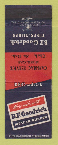 Matchbook Cover - BF Goodrich Tires Cam Mac Mobil oil gas Clark SD