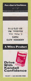 Matchbook Cover - Kendall oil gas Aberdeen Auto Parts MD WEAR