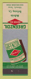 Matchbook Cover - Greenzoil oil gas McBride Edcouch TX