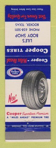 Matchbook Cover - Cooper Tires Lile's Booker TX
