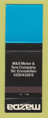 Matchbook Cover - Mazda Cars M&S Motor Tyre Compnay Enniskillen
