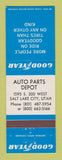 Matchbook Cover - Goodyear Tires Auto Parts Depot Salt Lake City UT