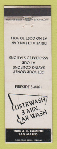 Matchbook Cover - Lustrwash Car Wash San Mateo CA WEAR