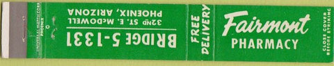 Matchbook Cover - Fairmont Drugs Phoenix AZ 10 Strike